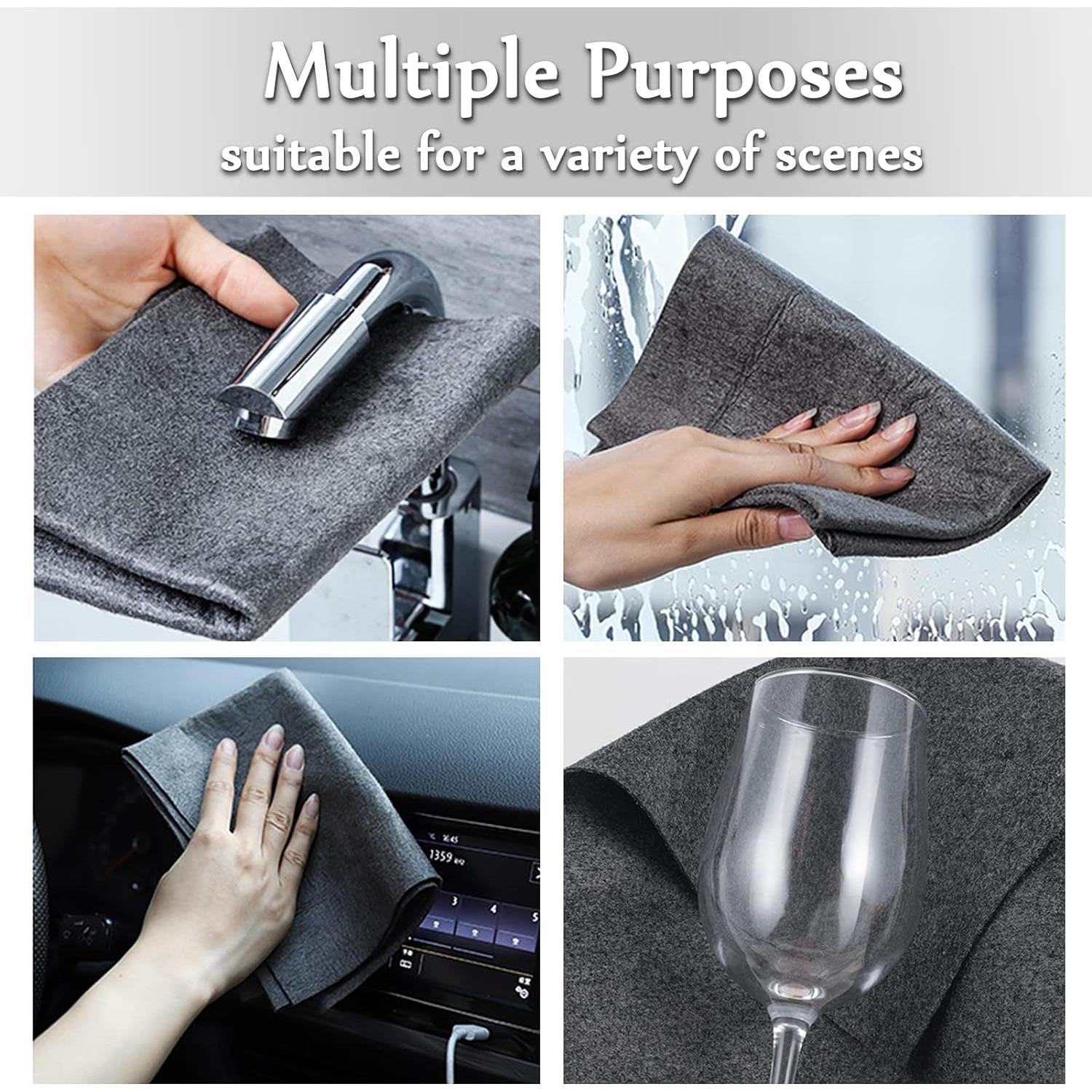 Paño de Limpieza Mágico XANGNIER 8 Pcs Microfibra Gris 30x30cm