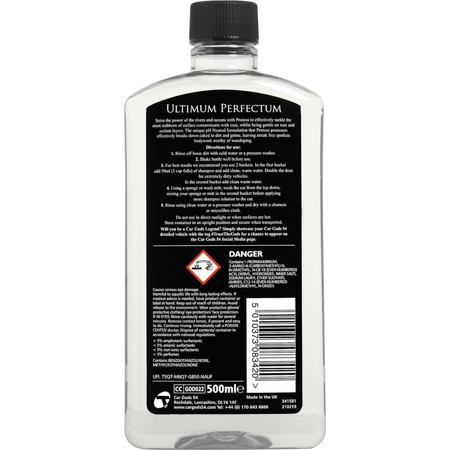 Champú Puro Car Gods Proteus Sin Cera pH Neutro 500 ml