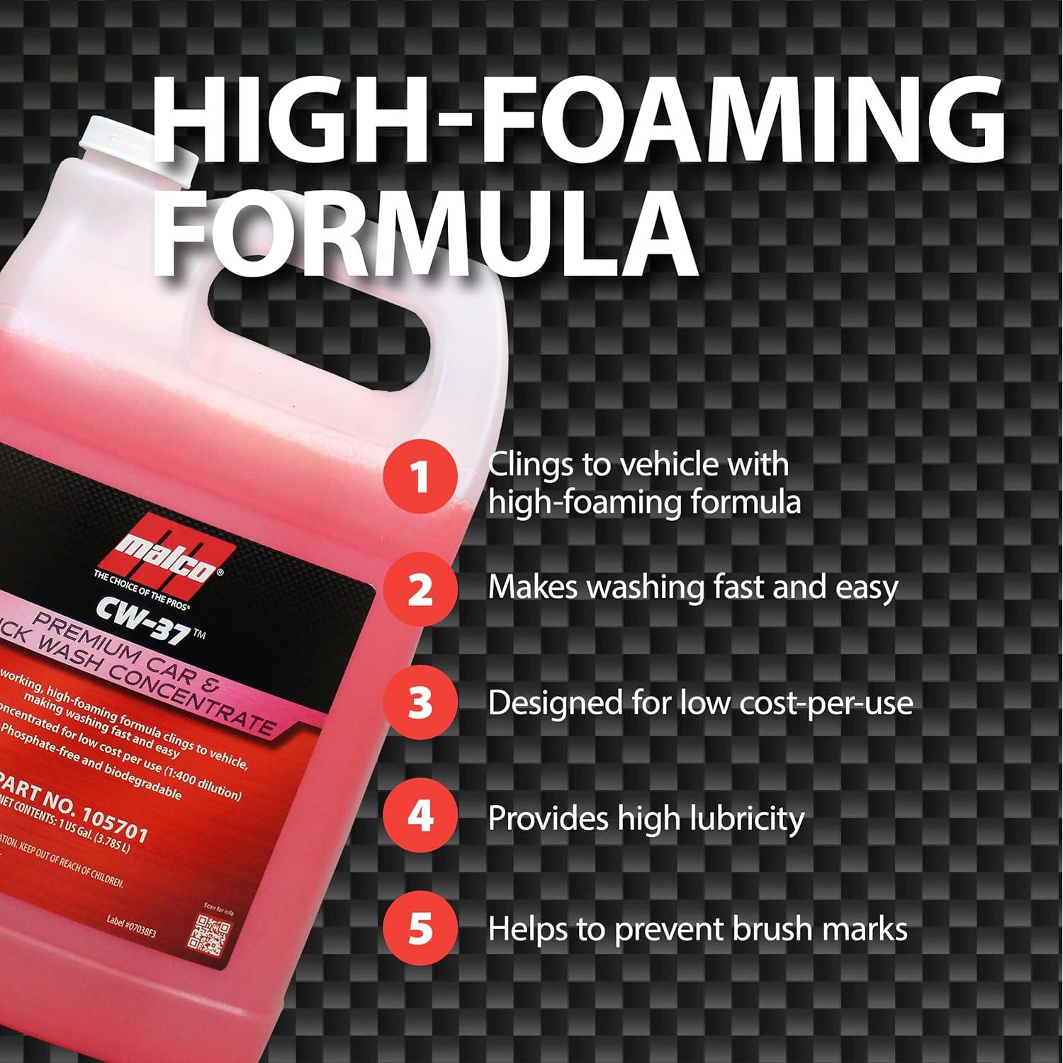 Jabón Concentrado para Lavado de Autos Malco CW-37 1 Galón