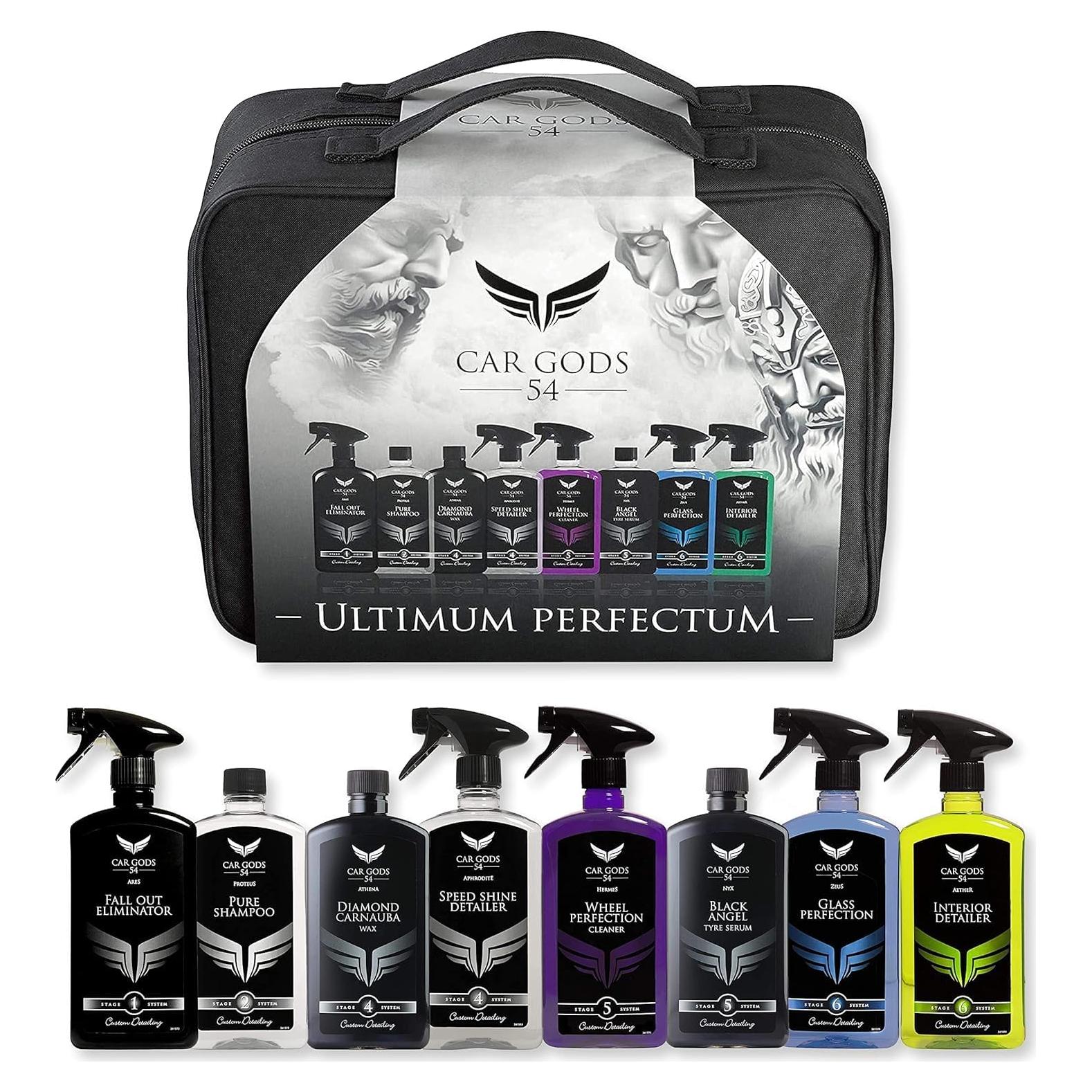 Kit de limpieza 8 piezas Car Gods - Champú, Cera, Limpiadores