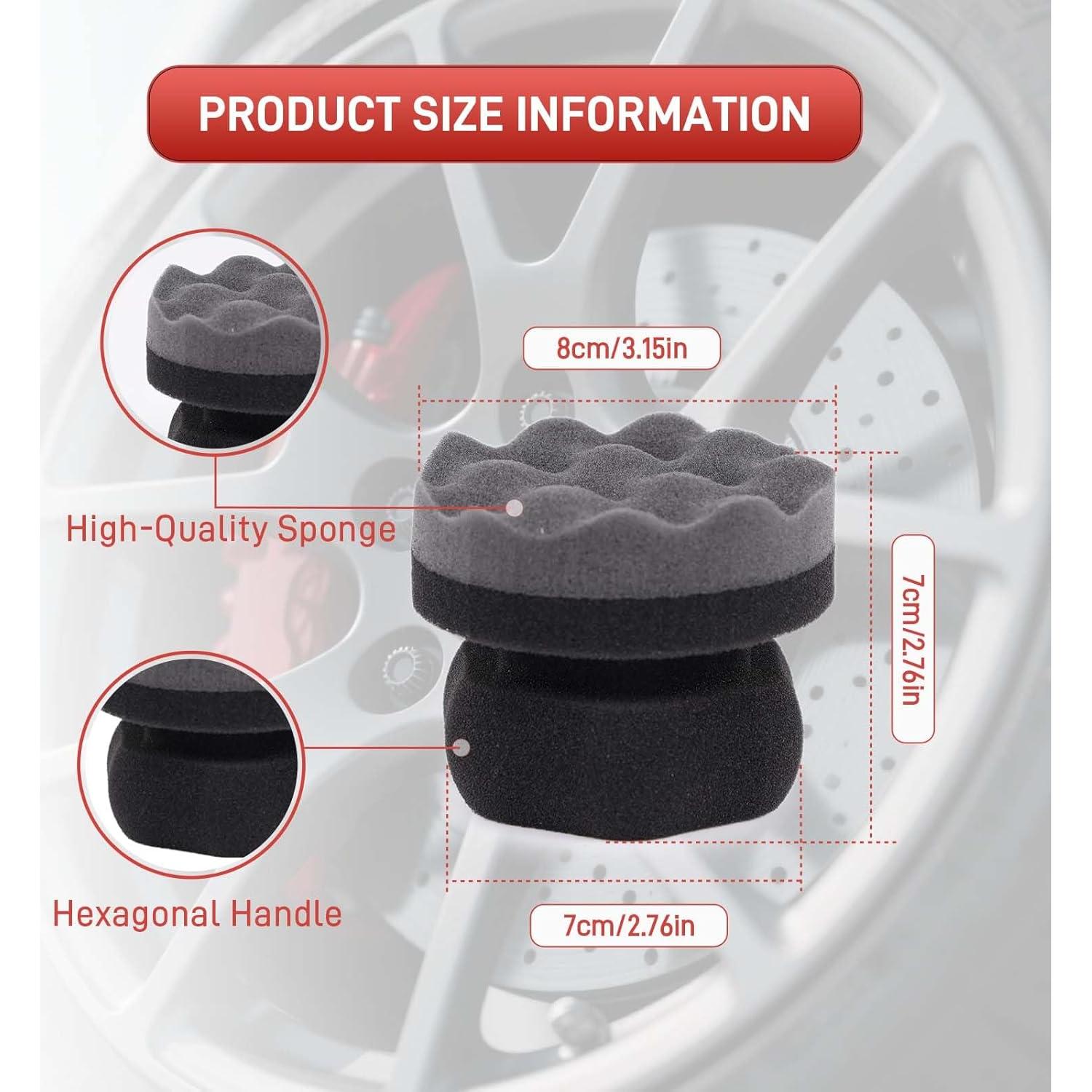 3 Almohadillas Aplicadoras de Brillo Kpdnjro para Neumáticos