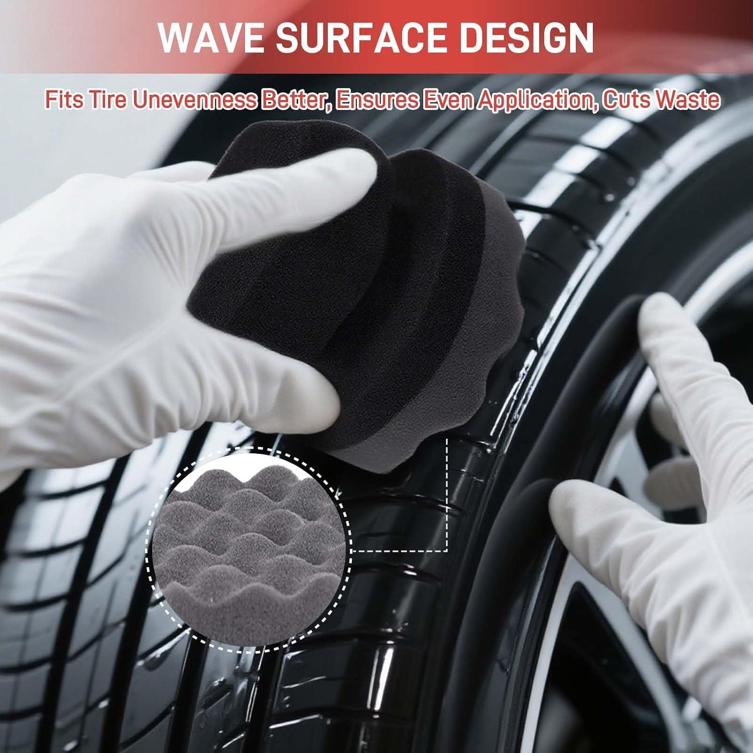 3 Almohadillas Aplicadoras de Brillo Kpdnjro para Neumáticos