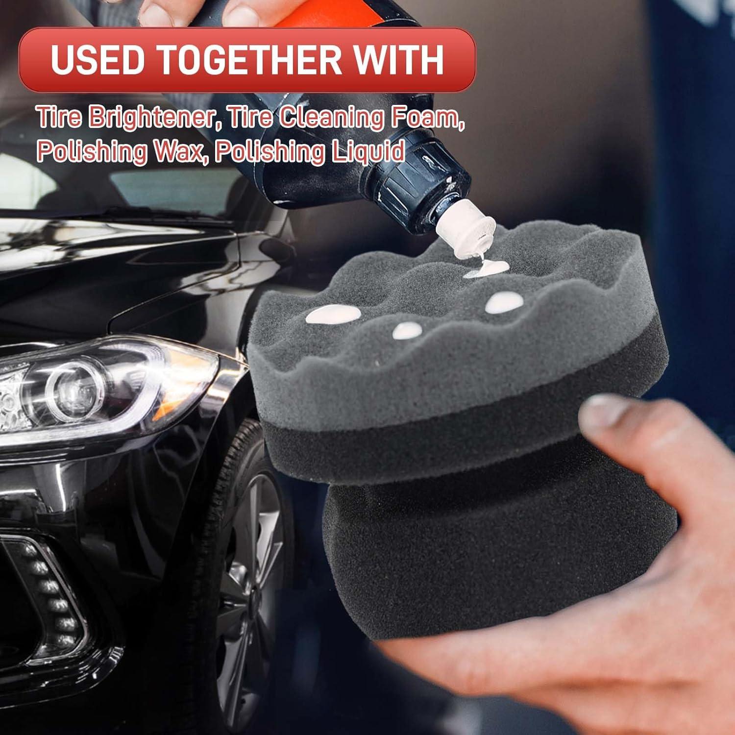 3 Almohadillas Aplicadoras de Brillo Kpdnjro para Neumáticos