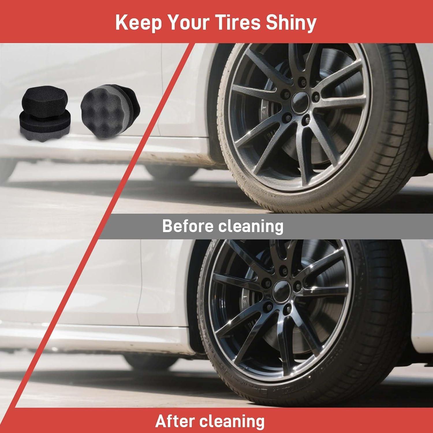 3 Almohadillas Aplicadoras de Brillo Kpdnjro para Neumáticos