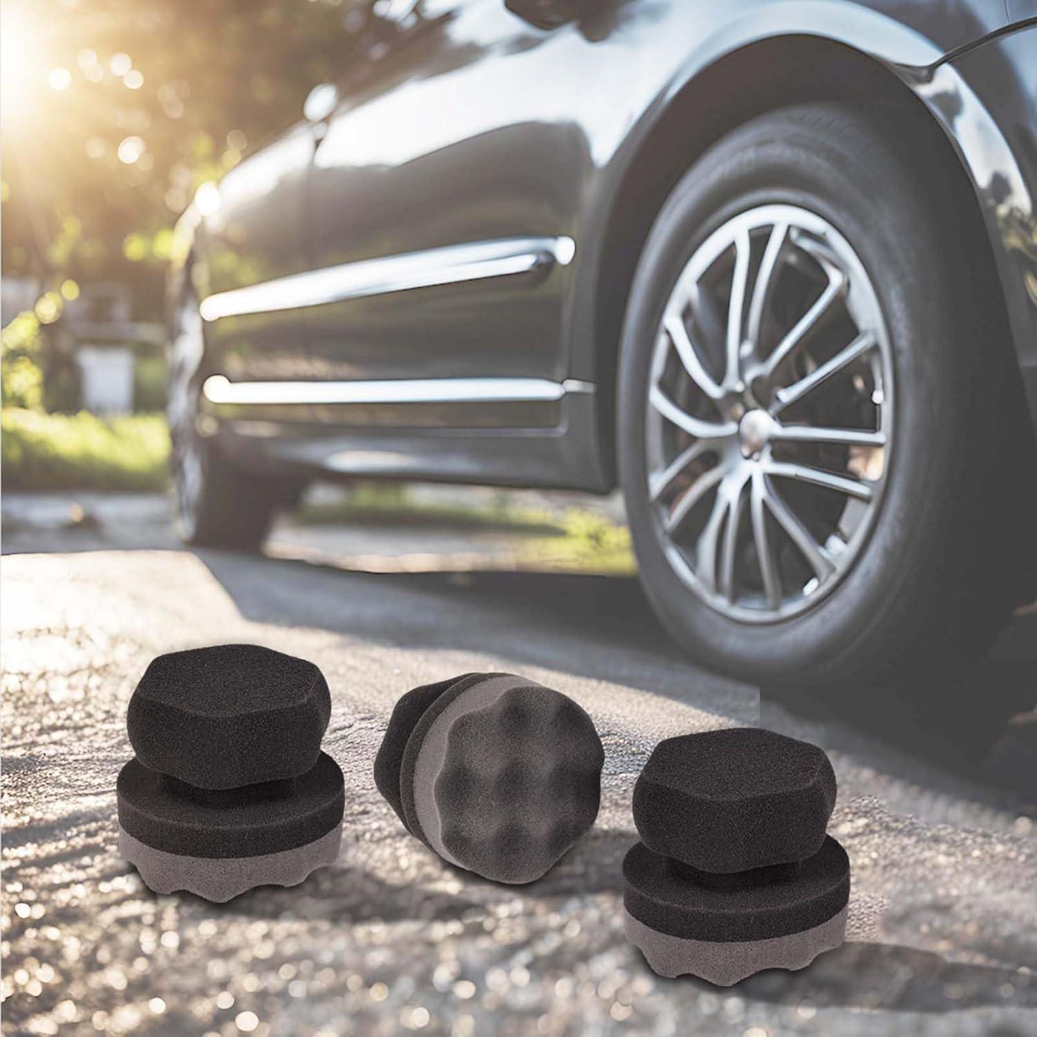 3 Almohadillas Aplicadoras de Brillo Kpdnjro para Neumáticos