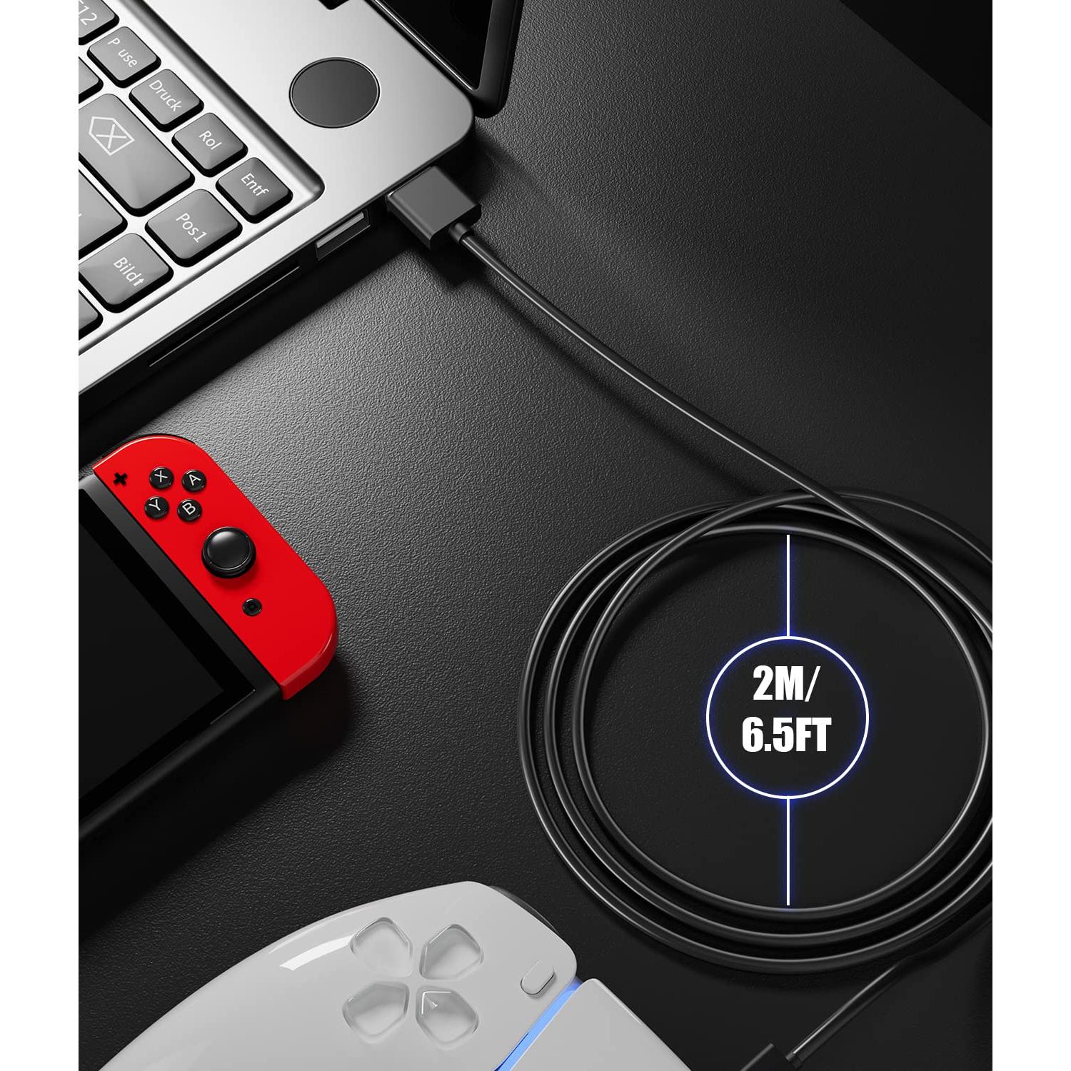 Cable de carga USB C Berlat 2,01 m para PS5 y Xbox