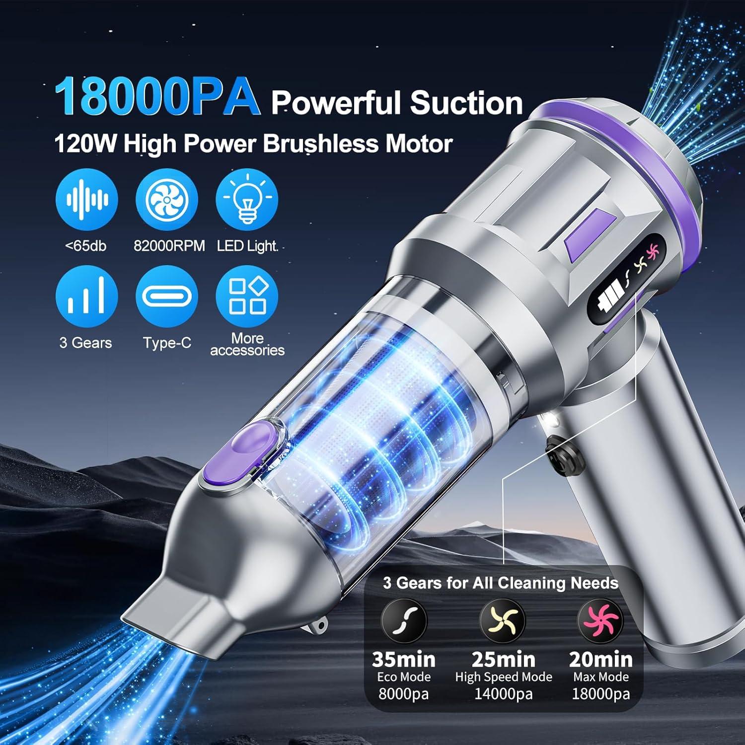 Aspiradora de Coche Portátil DEOLIFEGO CY-113 120W 18000Pa