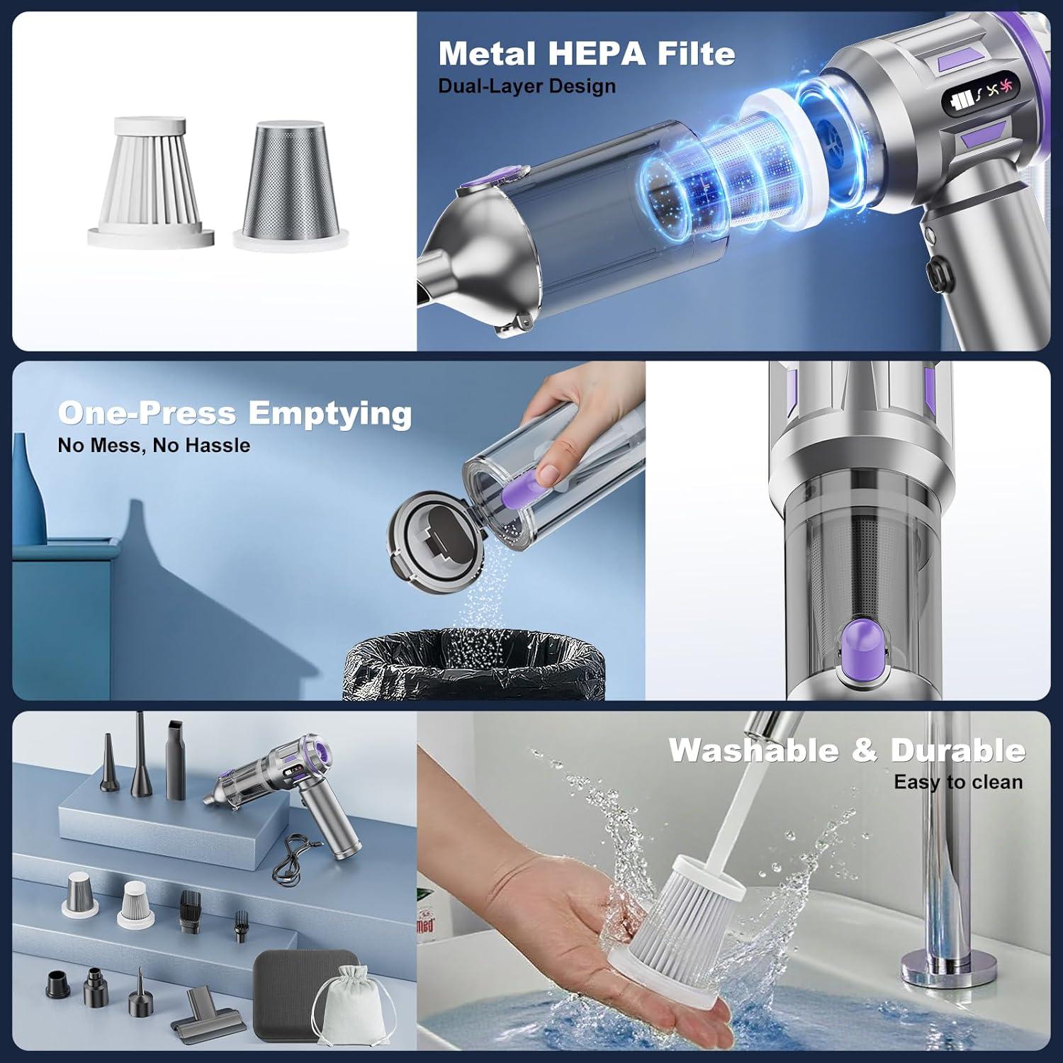 Aspiradora de Coche Portátil DEOLIFEGO CY-113 120W 18000Pa