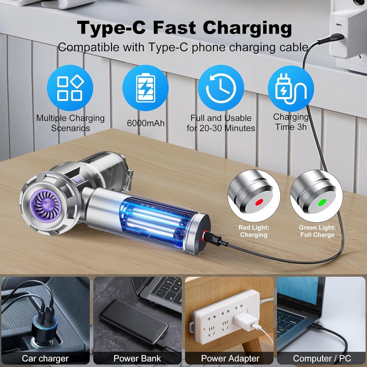 Aspiradora de Coche Portátil DEOLIFEGO CY-113 120W 18000Pa