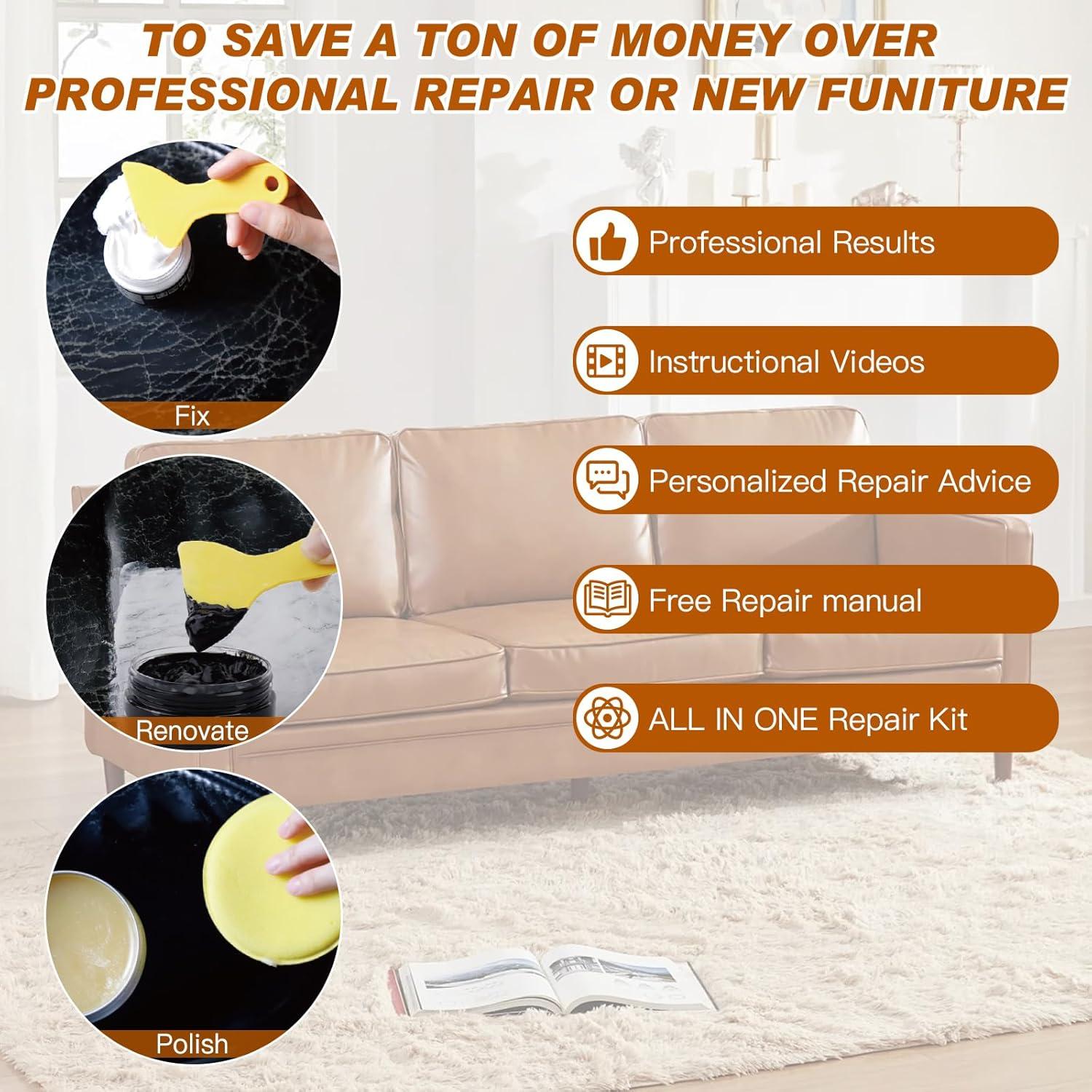 Bálsamo de Recoloración de Cuero DEWEL Gris 290g - Kit Reparación