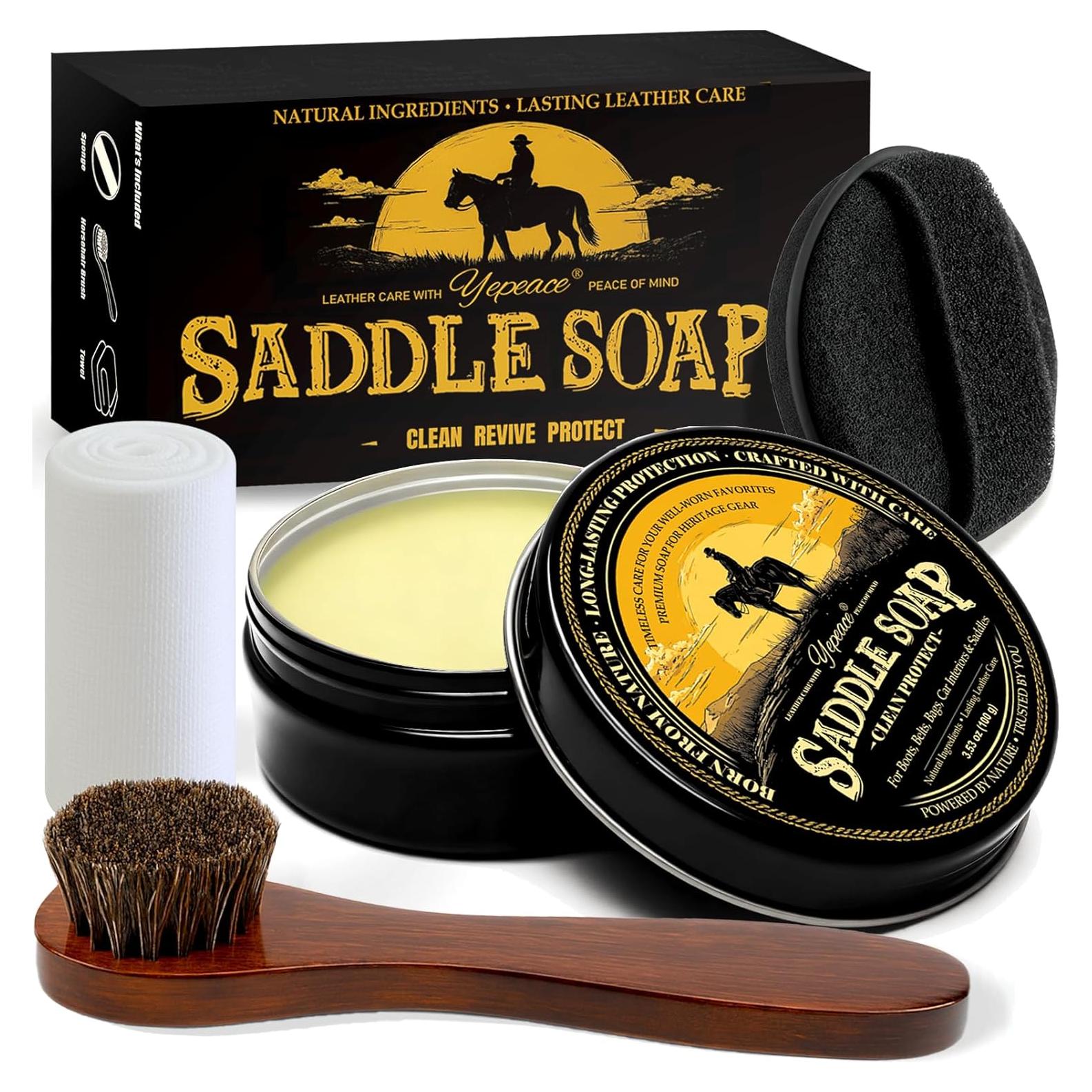 Kit de Cuidado de Cuero 4 Piezas Yepeace - Jabón 100g y Cepillo