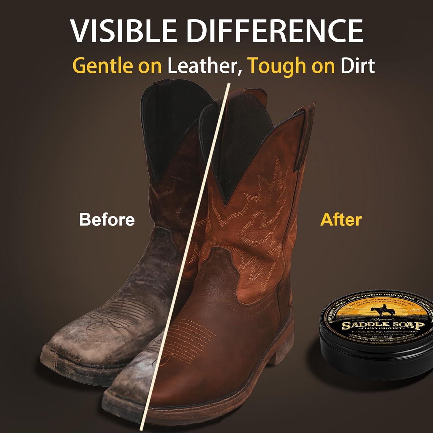 Kit de Cuidado de Cuero 4 Piezas Yepeace - Jabón 100g y Cepillo