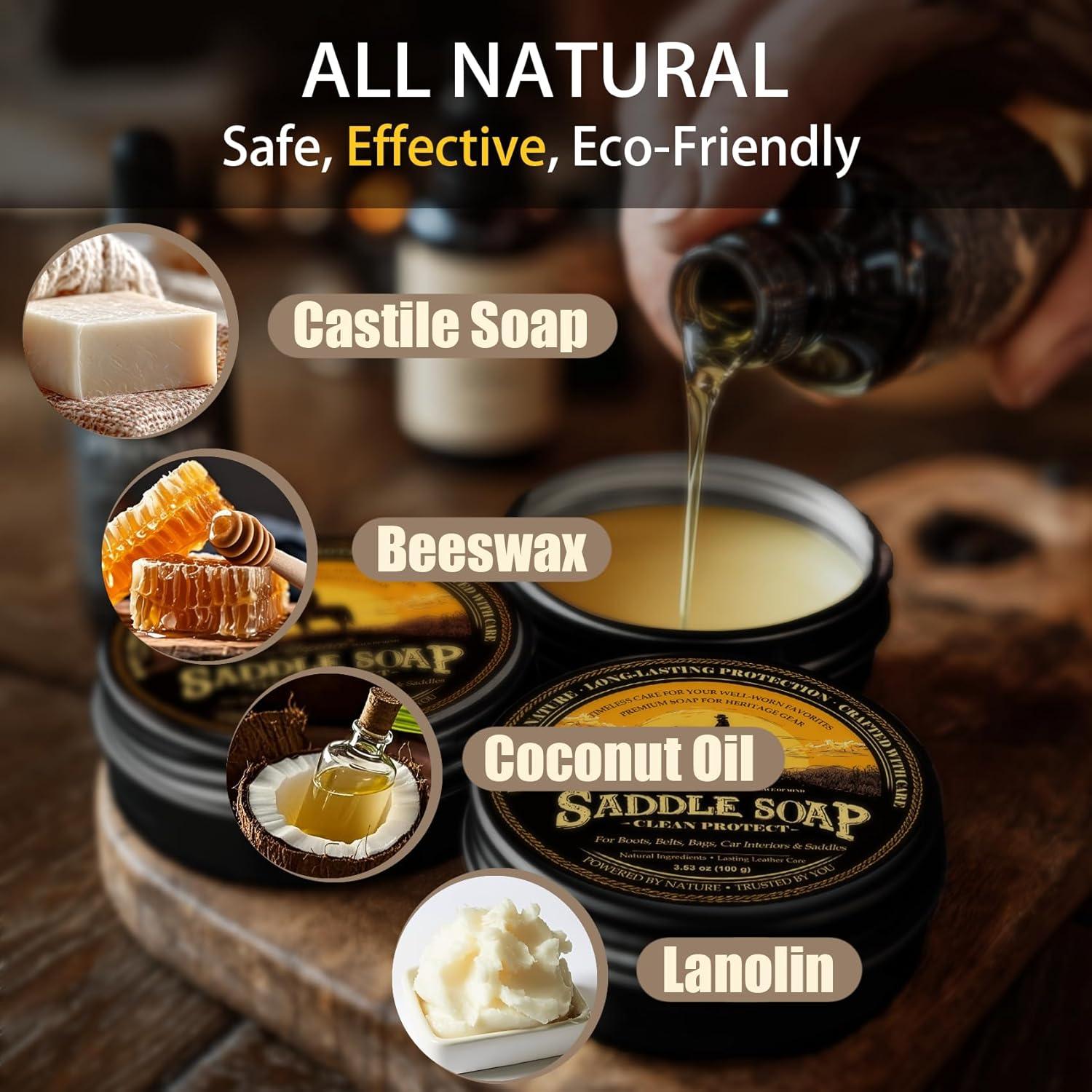 Kit de Cuidado de Cuero 4 Piezas Yepeace - Jabón 100g y Cepillo