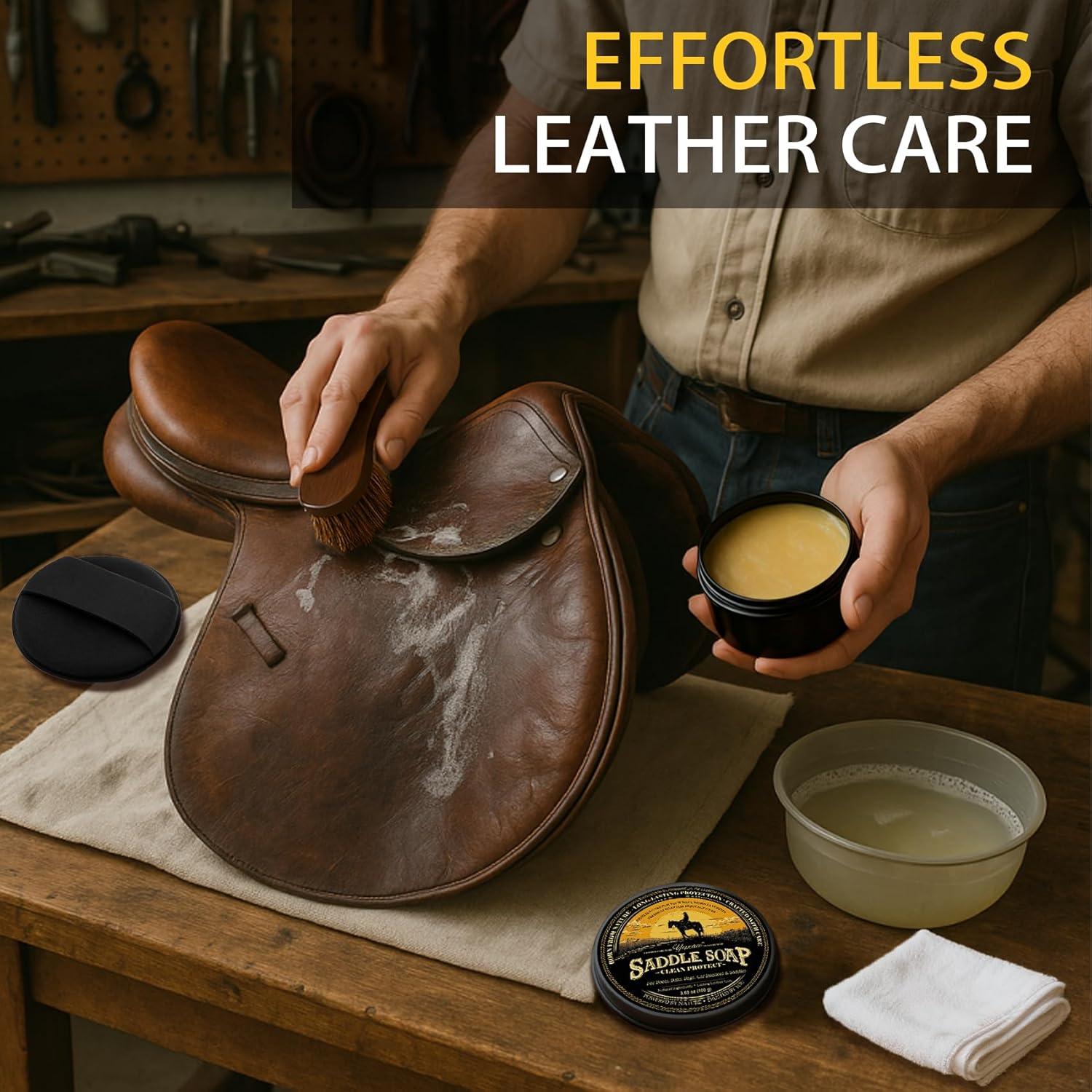 Kit de Cuidado de Cuero 4 Piezas Yepeace - Jabón 100g y Cepillo