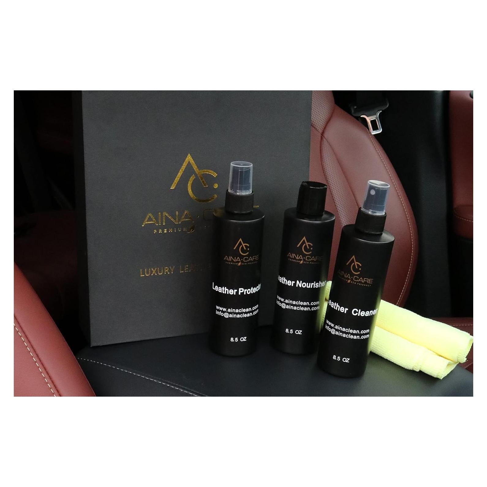 Kit de Cuidado del Cuero 4 en 1 - Limpiador, Acondicionador y Protector