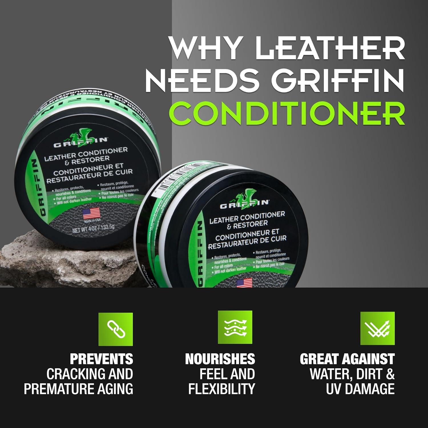 Acondicionador de Cuero Griffin 113g - Balsamo Natural para Botas y Muebles