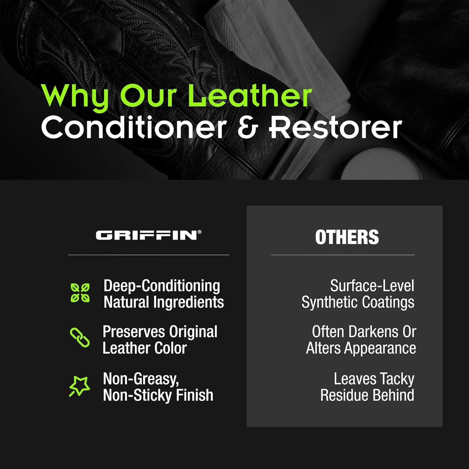Acondicionador de Cuero Griffin 113g - Balsamo Natural para Botas y Muebles