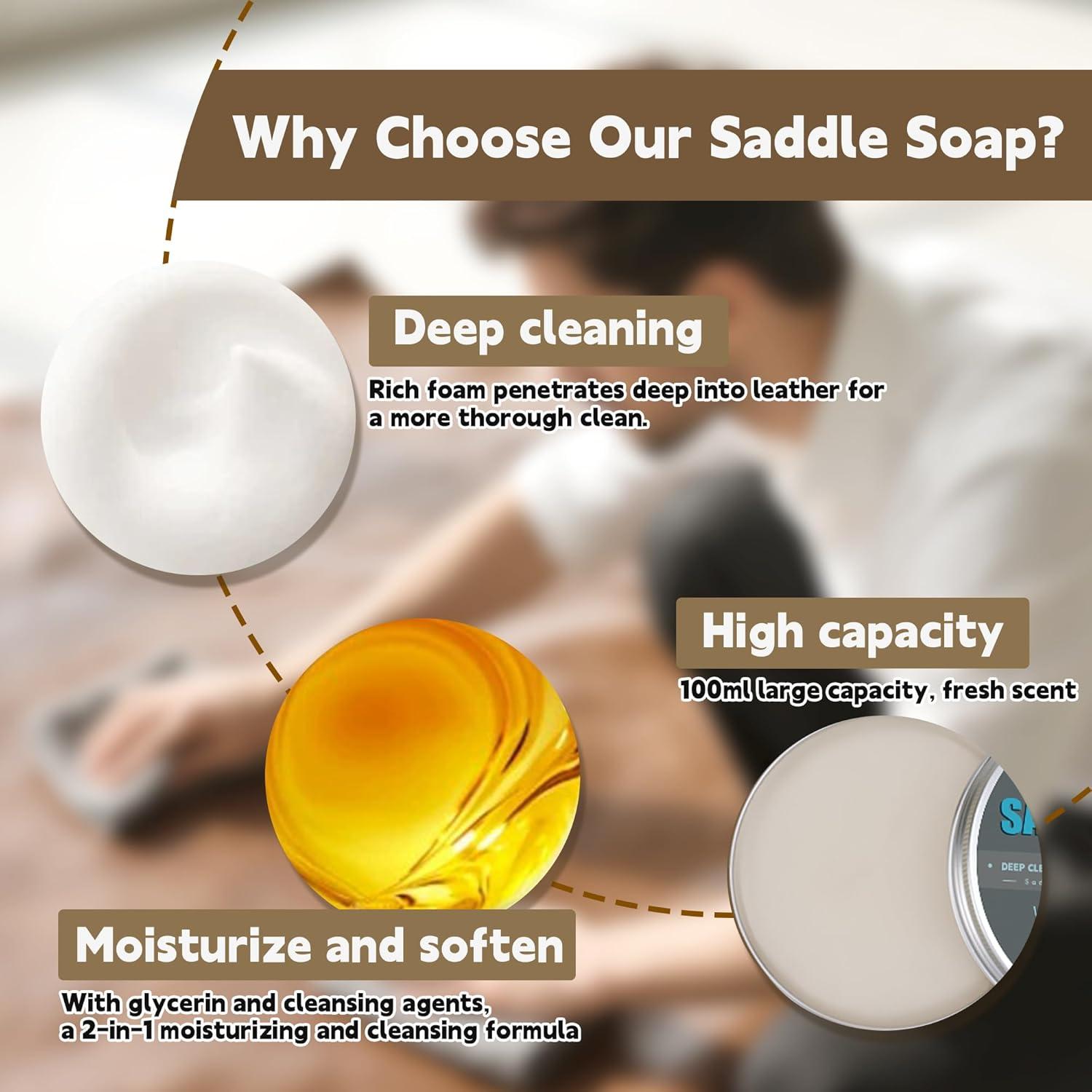 Paquete de 6 Jabones de Cuero Premium | Limpiador y Acondicionador