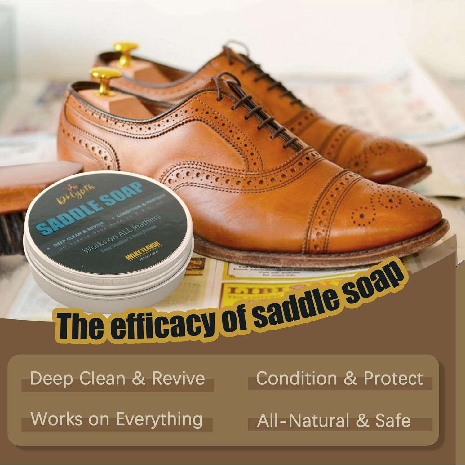 Paquete de 6 Jabones de Cuero Premium | Limpiador y Acondicionador