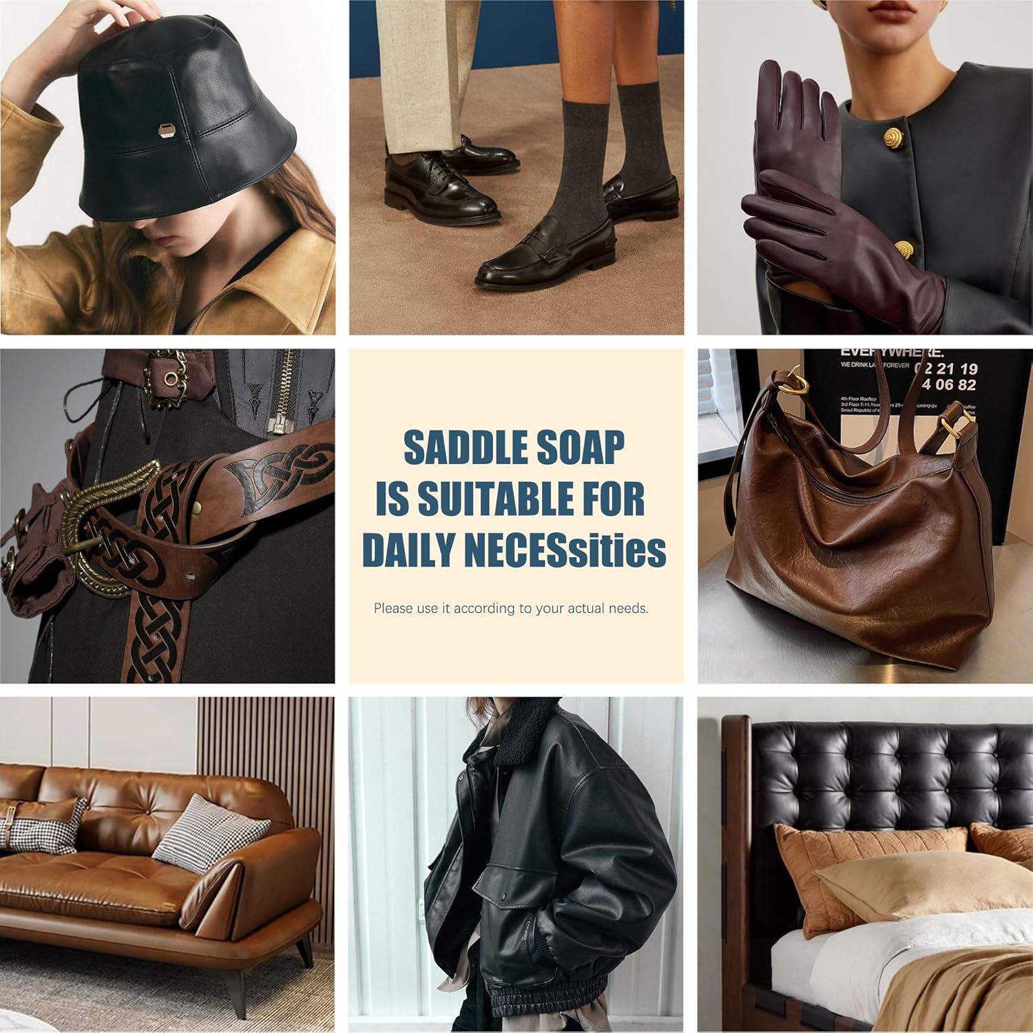 Paquete de 6 Jabones de Cuero Premium | Limpiador y Acondicionador