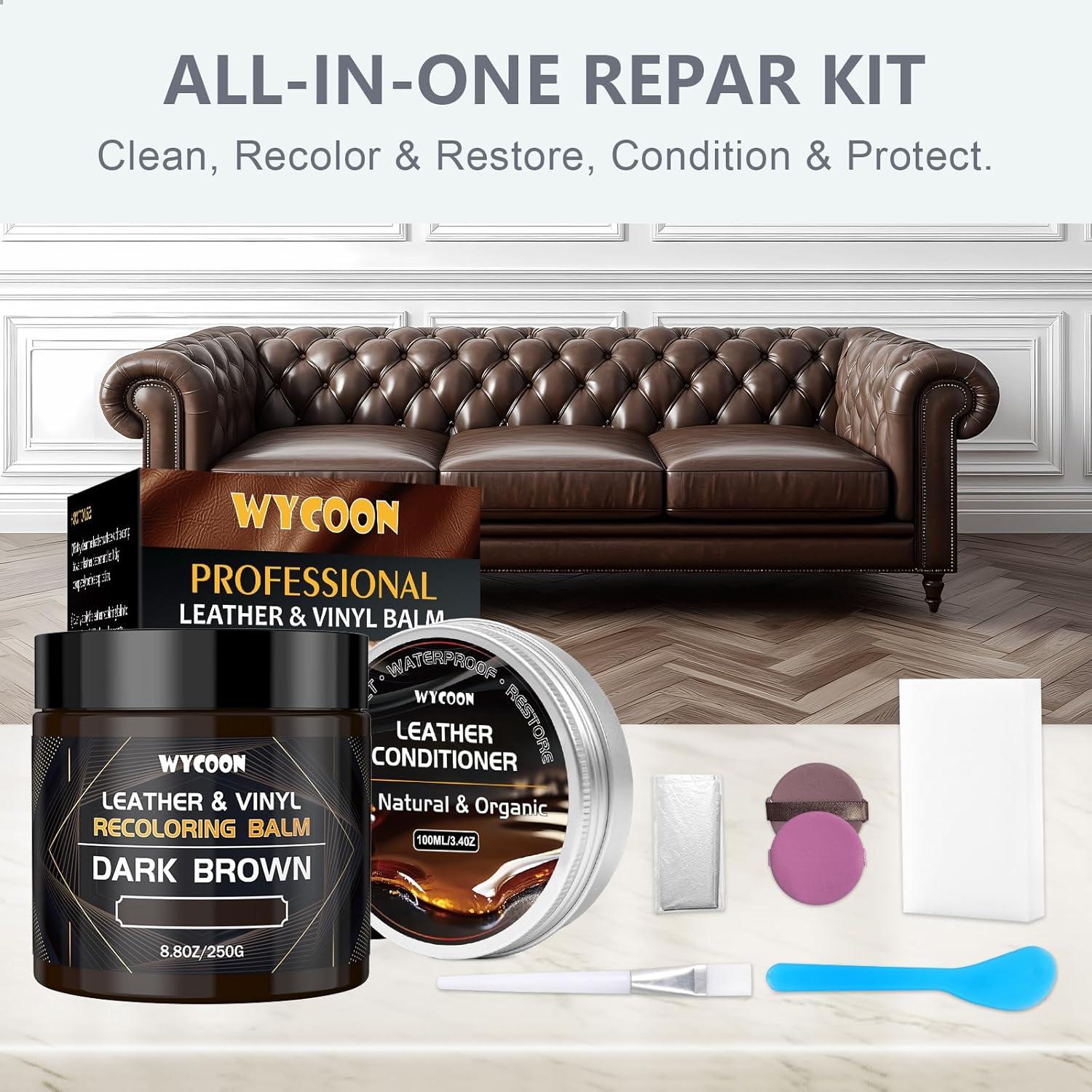Kit de Reparación de Cuero WYCOON 100ml Beige - Acondicionador y Tinte