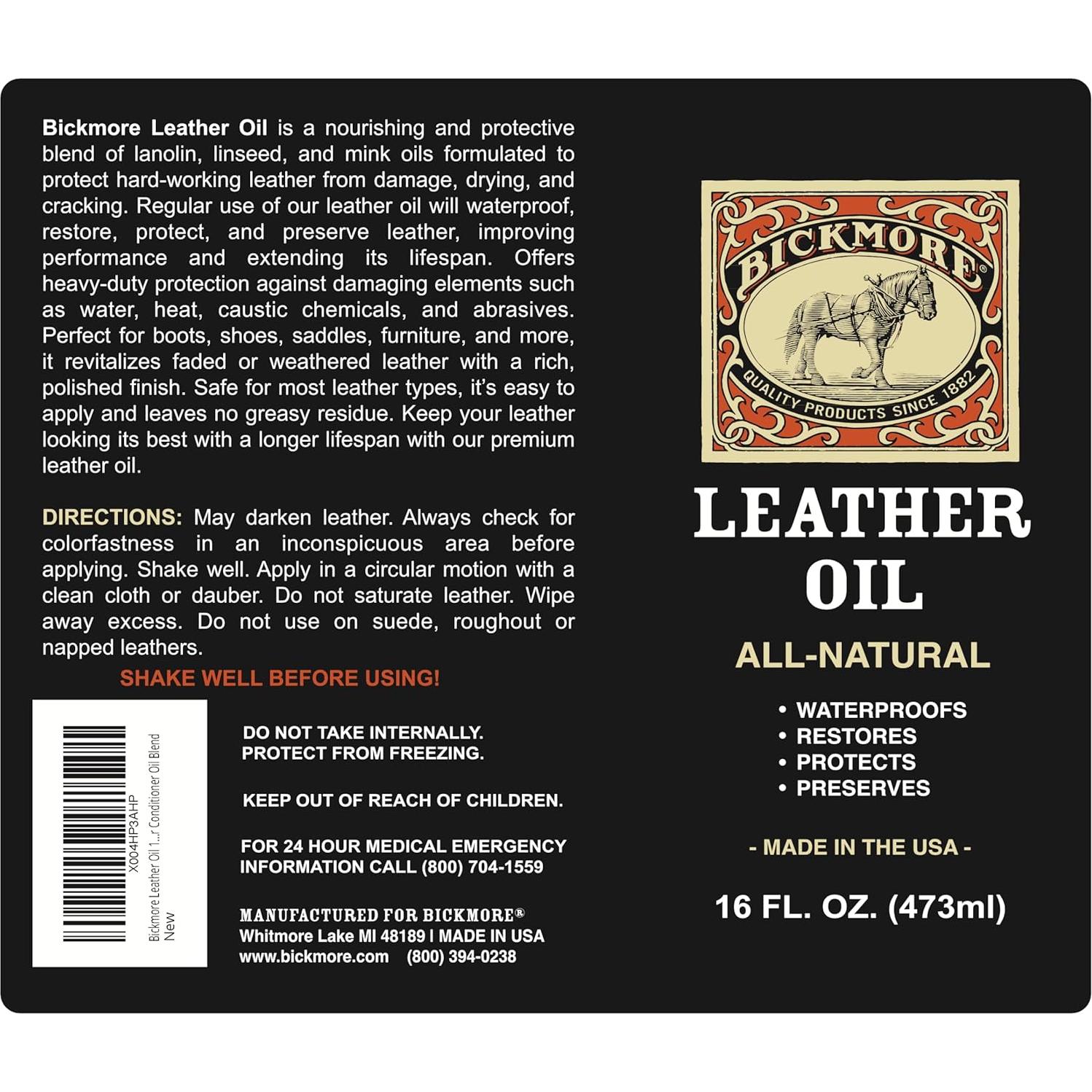 Bickmore Aceite para Cuero 16oz - Acondicionador y Protector