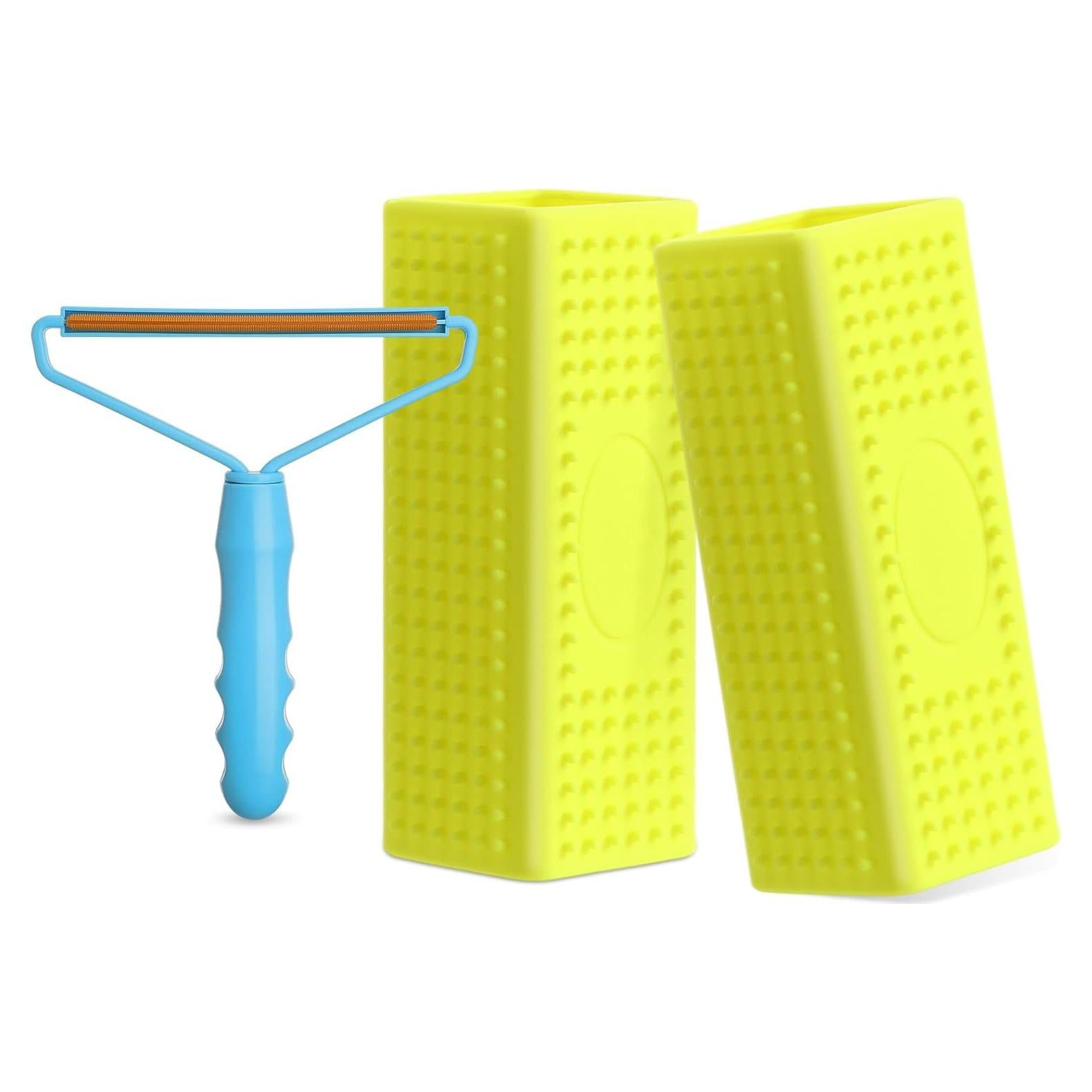 Juego Quitapelos para Mascotas Honeydak - 2 Cepillos Silicona y 1 Raspador