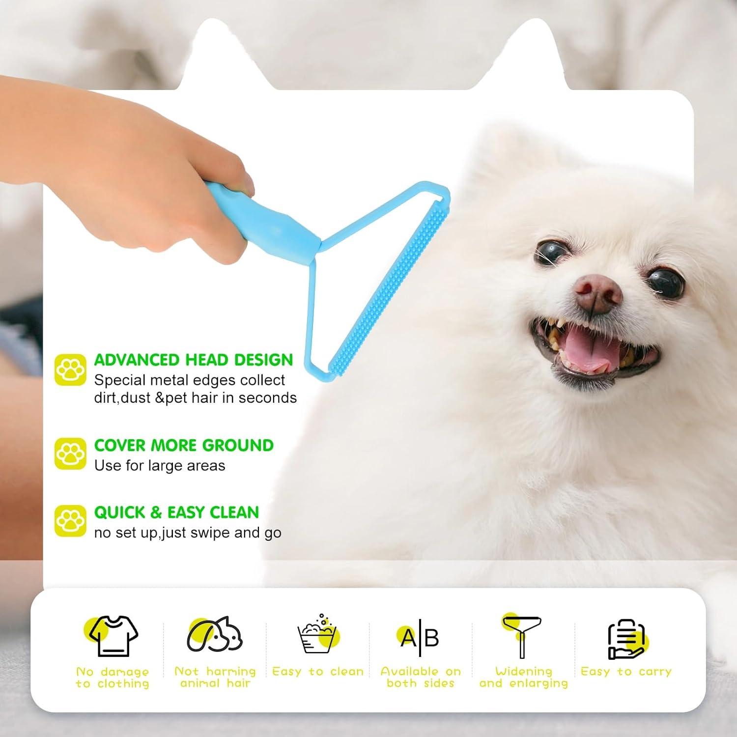 Juego Quitapelos para Mascotas Honeydak - 2 Cepillos Silicona y 1 Raspador