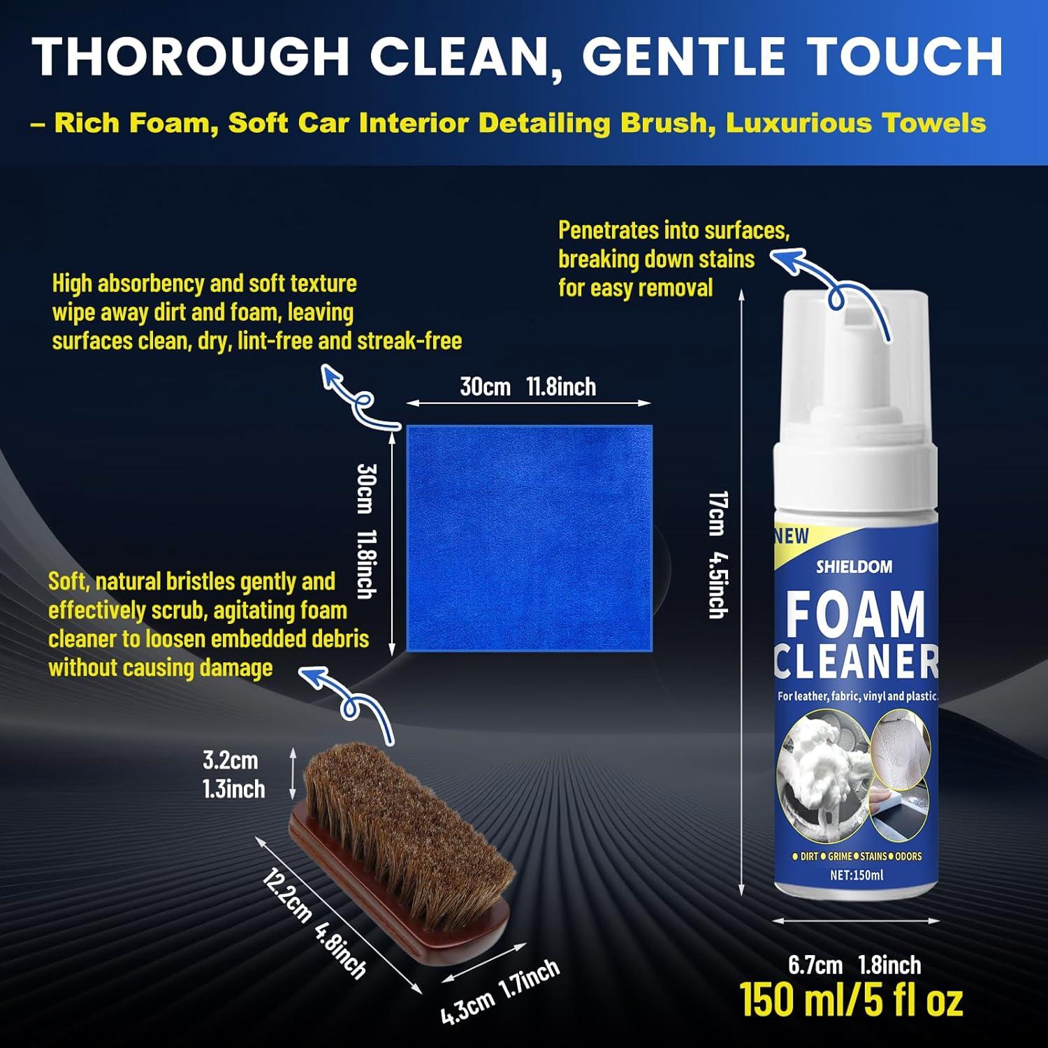 Kit Limpiador Interior Coche SHIELDOM 142g - Espuma Multifuncional