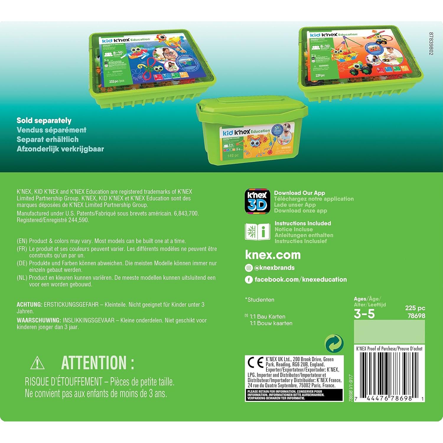 Set de Construcción Educativa K'NEX 225 Piezas para Niños