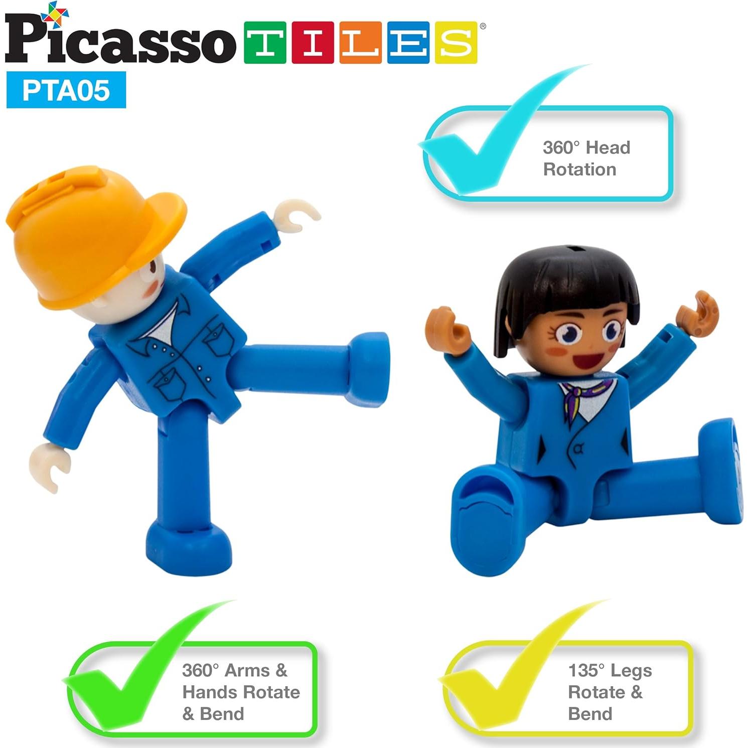 Conjunto de Figuras Magnéticas PicassoTiles 5 Piezas Vehículos