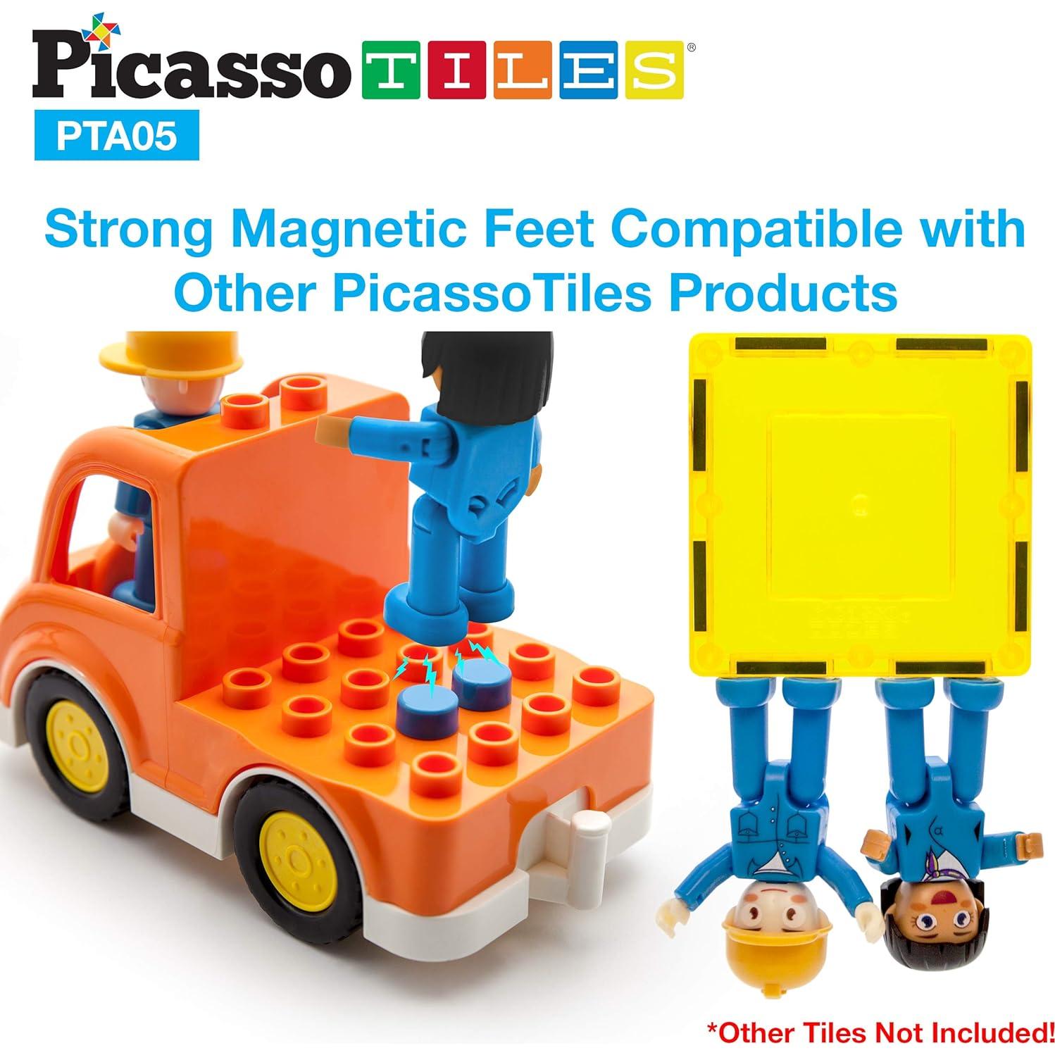 Conjunto de Figuras Magnéticas PicassoTiles 5 Piezas Vehículos