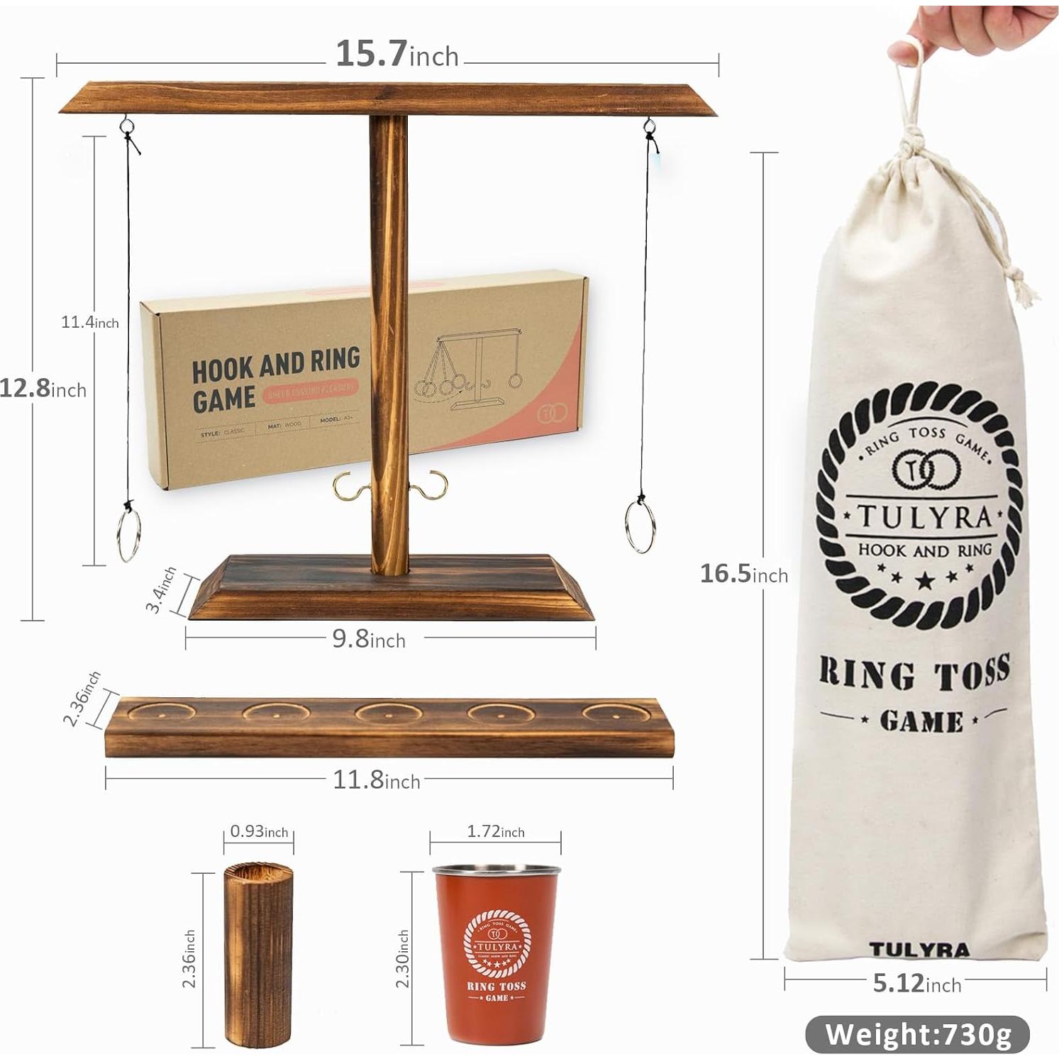 Juego de Lanzamiento de Anillos Tulyra XL con Vaso de Acero