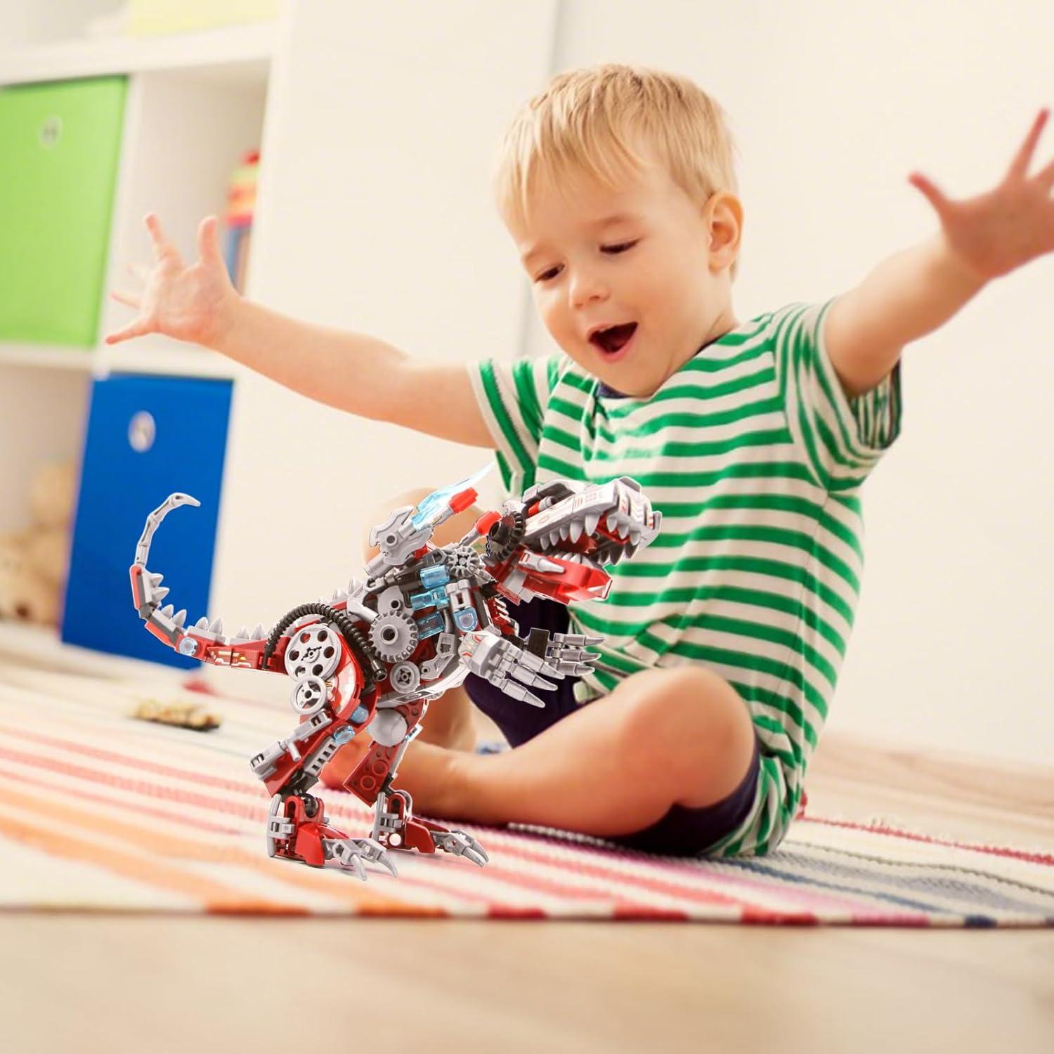 Kits de Construcción 2 en 1 MZMSBAO 422 Piezas Dinosaurios y Aeronaves