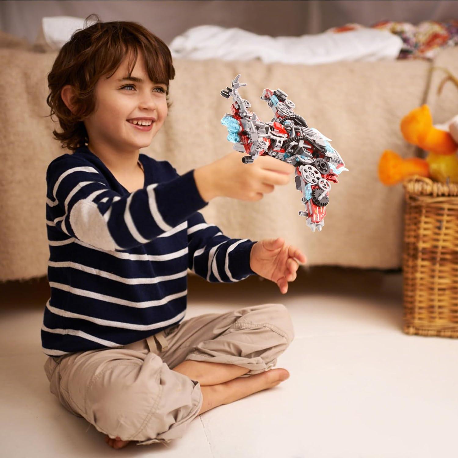 Kits de Construcción 2 en 1 MZMSBAO 422 Piezas Dinosaurios y Aeronaves