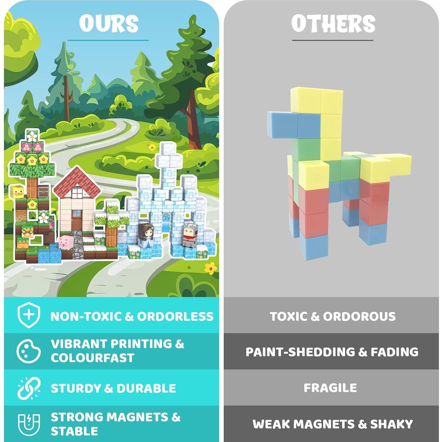 200 Piezas Bloques de Construcción Magnéticos Yongkang - STEM