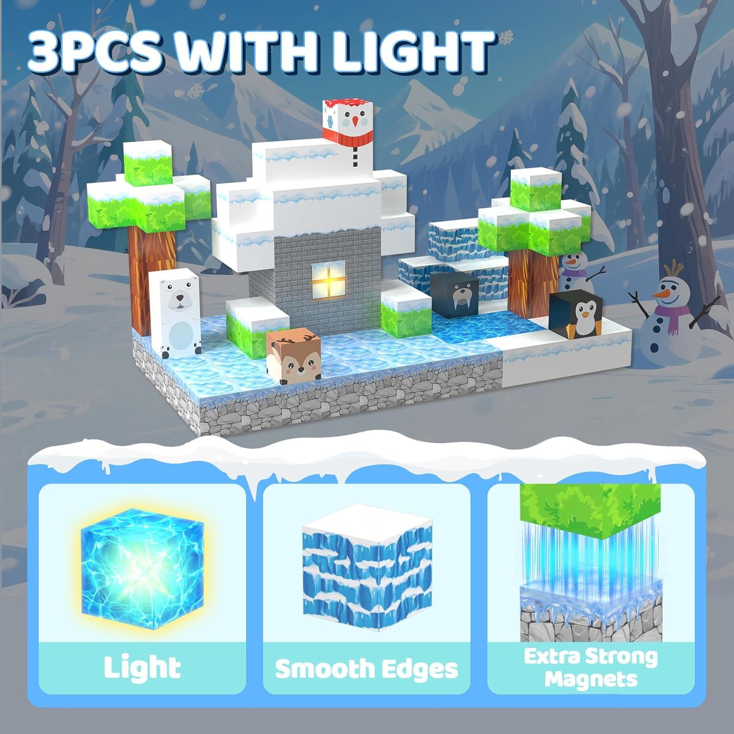 Set de 138 Bloques Magnéticos KIPLATOY con 3 Iluminados