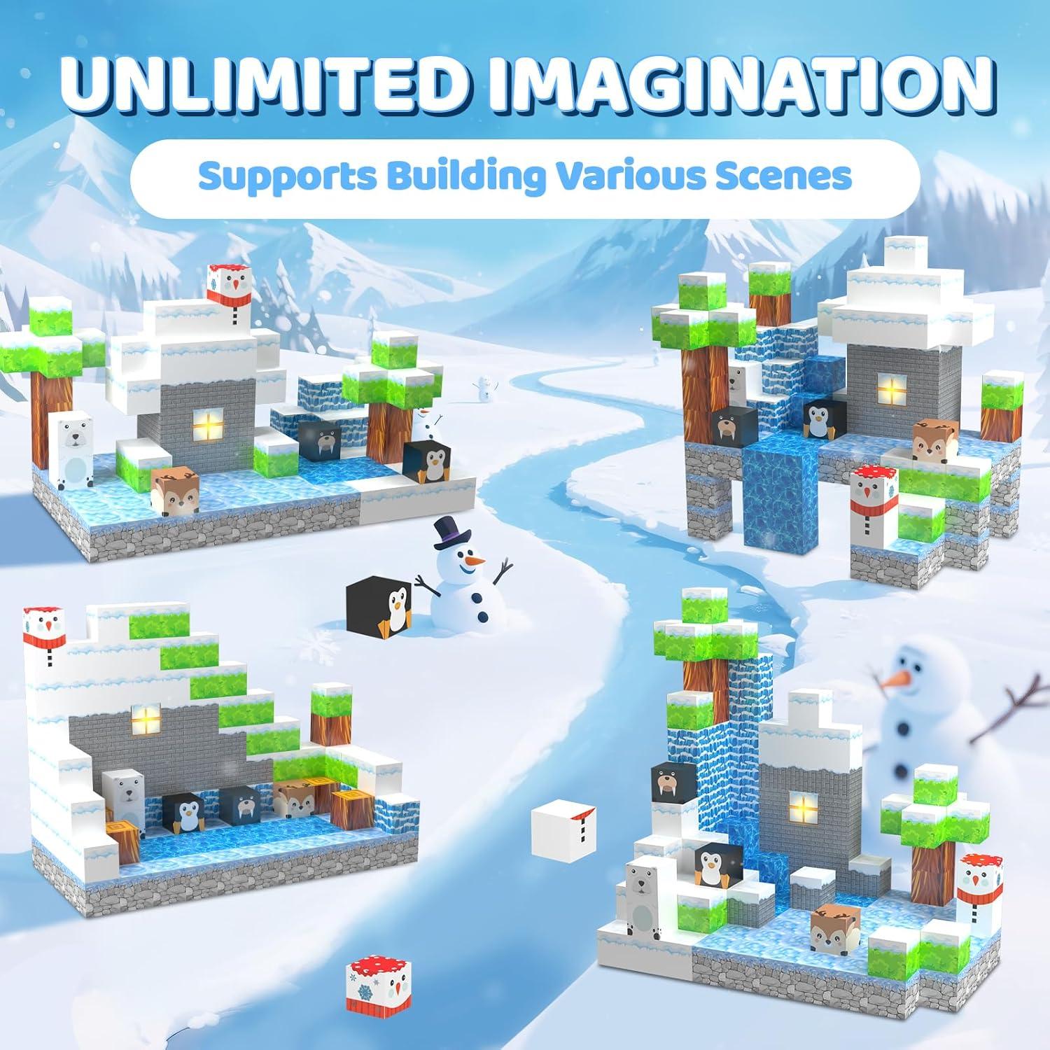 Set de 138 Bloques Magnéticos KIPLATOY con 3 Iluminados