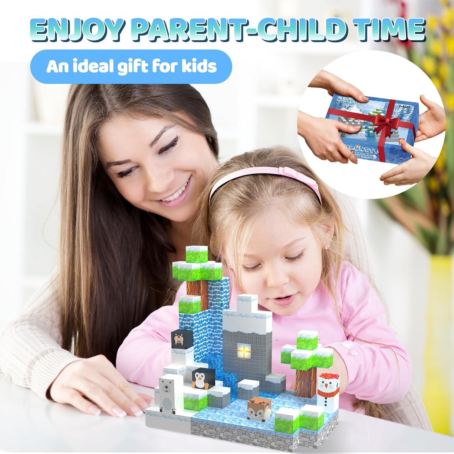 Set de 138 Bloques Magnéticos KIPLATOY con 3 Iluminados