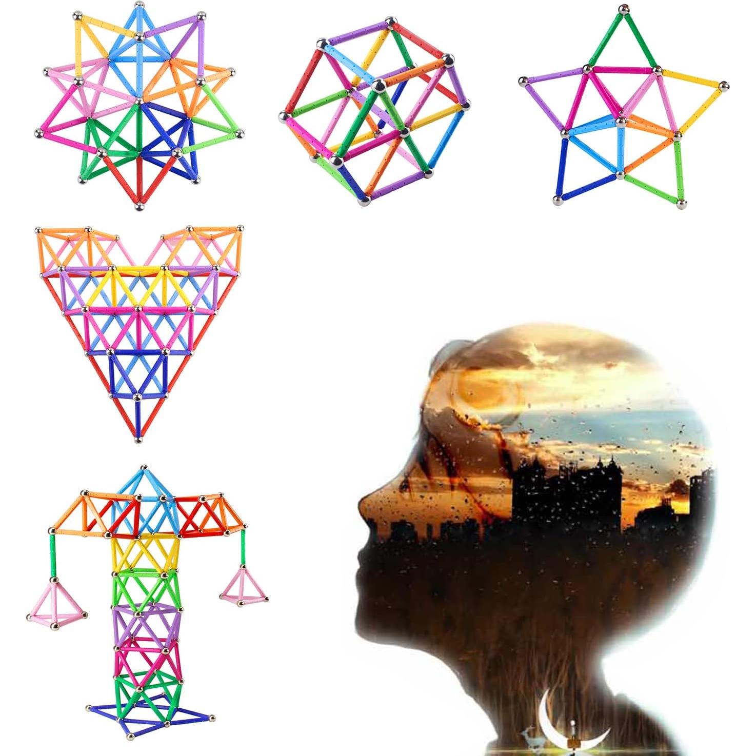 308 Piezas Juguetes de Construcción Magnéticos Veatree