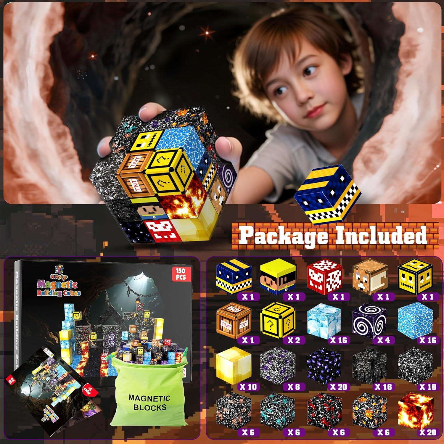 Set de 150 Bloques Magnéticos Hltyigr - Juguetes STEM 3+