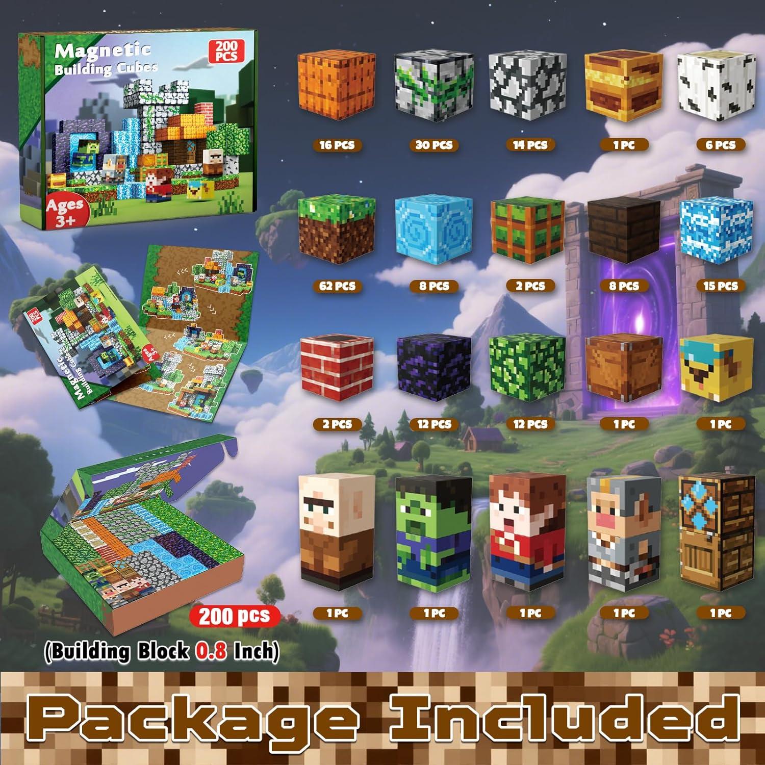 Juego de Bloques Magnéticos Goody King 200 Pcs STEM 3-8 Años