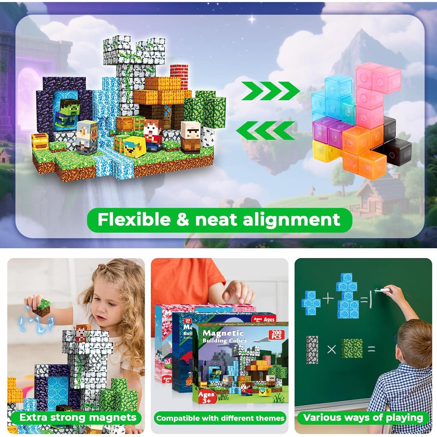 Juego de Bloques Magnéticos Goody King 200 Pcs STEM 3-8 Años