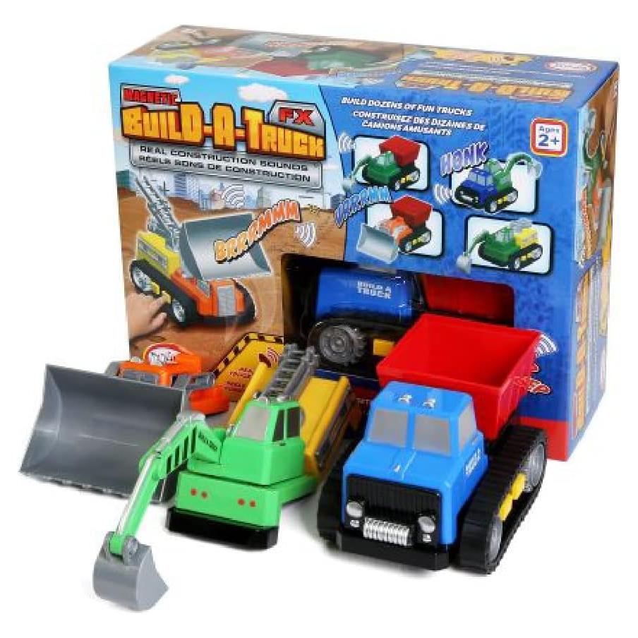 Juego de Construcción Magnético Build-a-Truck 4 Vehículos