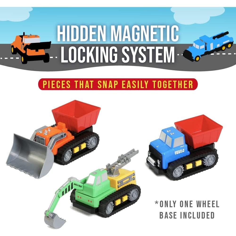 Juego de Construcción Magnético Build-a-Truck 4 Vehículos