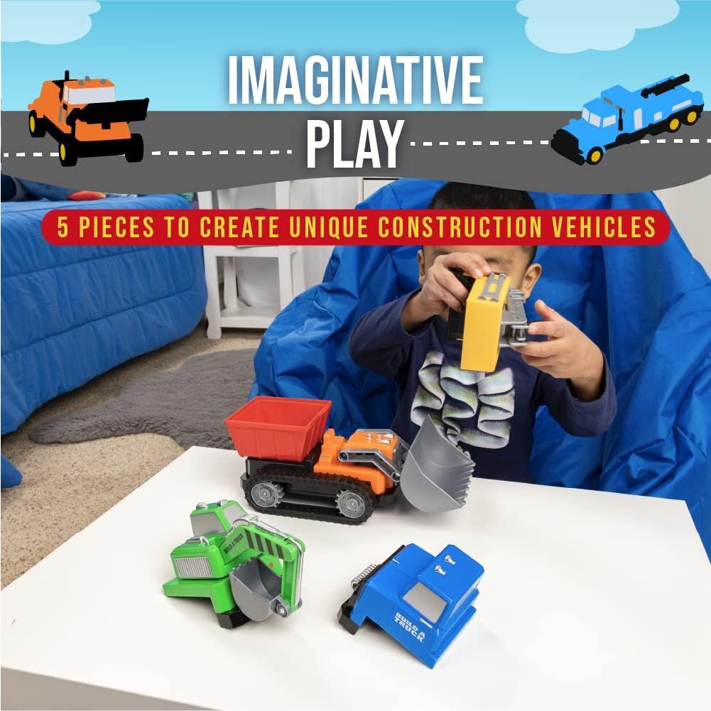 Juego de Construcción Magnético Build-a-Truck 4 Vehículos