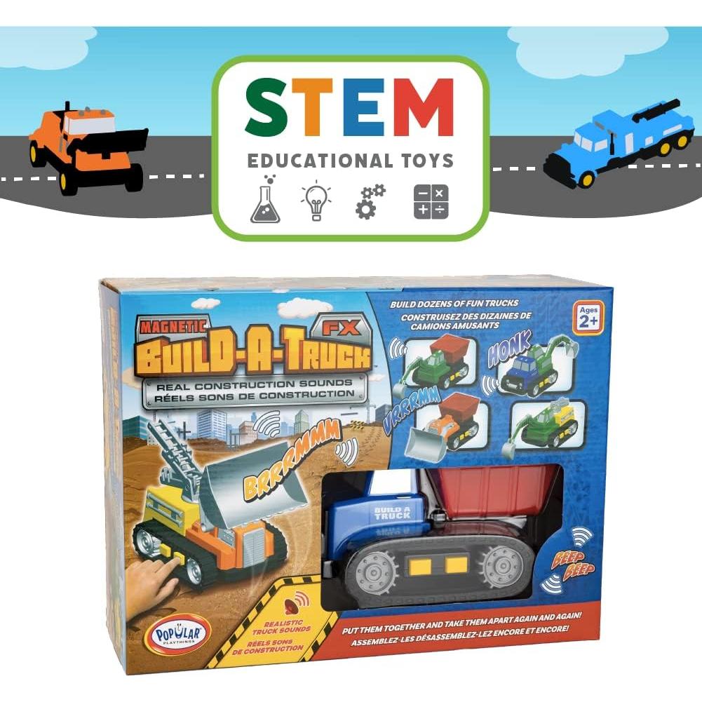 Juego de Construcción Magnético Build-a-Truck 4 Vehículos