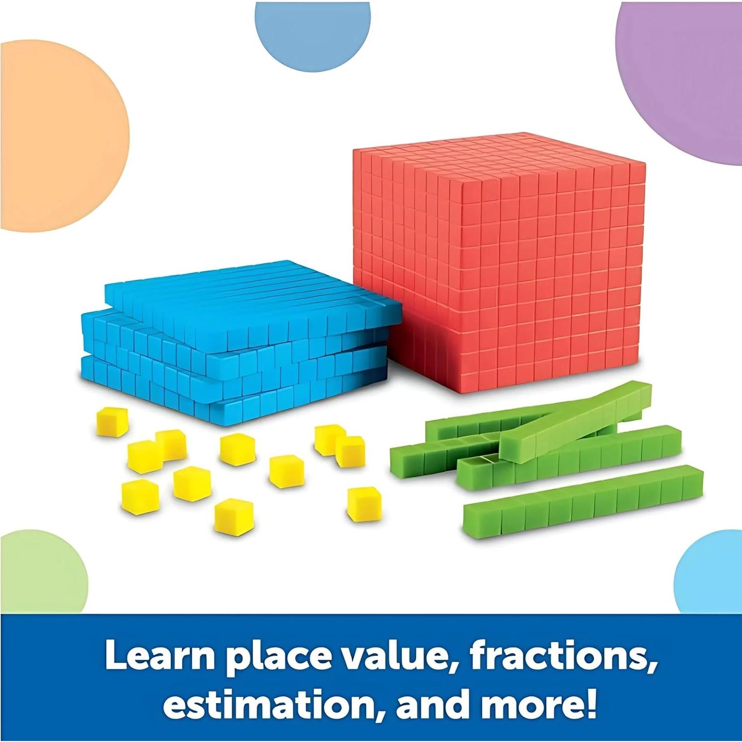 Juego de Matemáticas Base 10 Brights - 141 Piezas para Aula