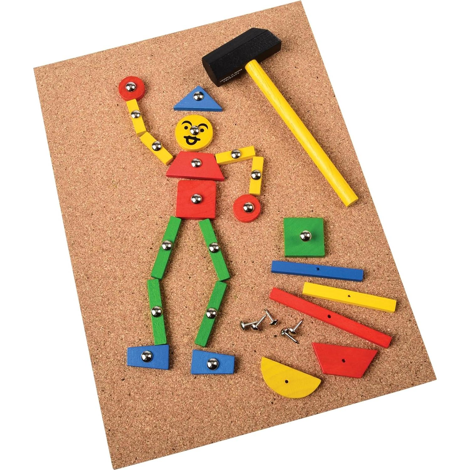 Kit de Diseño Montessori STEM - Martillo, Clavos y 60 Azulejos