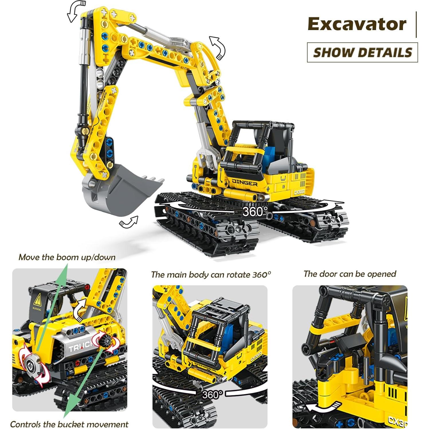 Kit de Construcción 2-en-1 BeepZipp - Excavadora y Bulldozer 399 Piezas